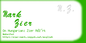 mark zier business card